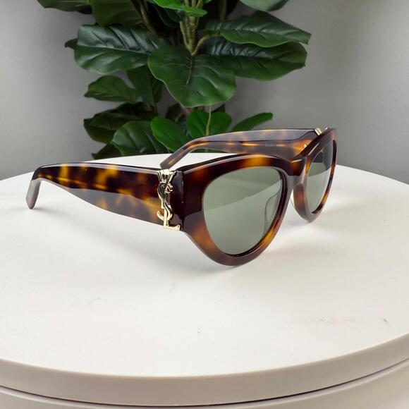 YSL Saint Laurent Eyewear Tortoiseshell Cat-eye Frame Sunglasses - Picture 1 of 3